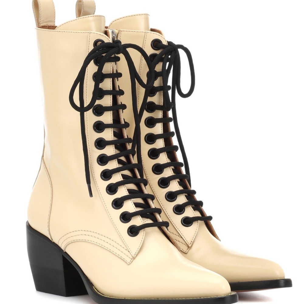 CHLOE RYLEE MEDIUM LEATHER ANKLE BOOTS